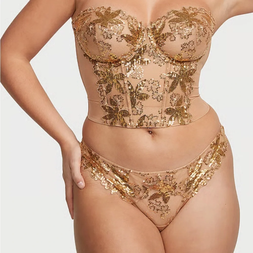 32DD Victoria’s secret ziggy glam gold sequin bra top - Picture 10 of 10